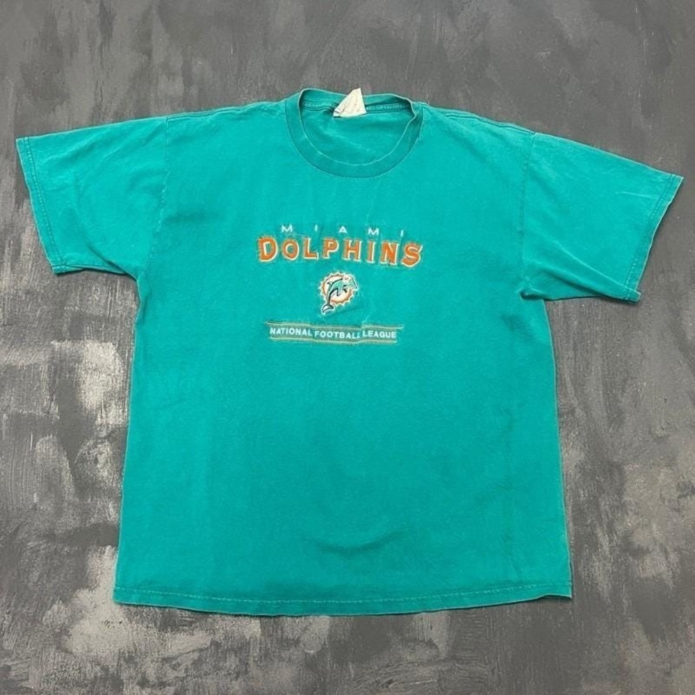Vintage Miami Dolphins Shirt Mens XL Blue 1990s NFL Lee Sport